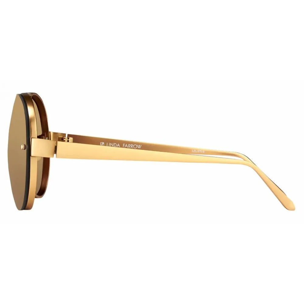 Linda Farrow - Occhiali da Sole Aviator 375 C8 - Oro Giallo - Linda Farrow Eyewear