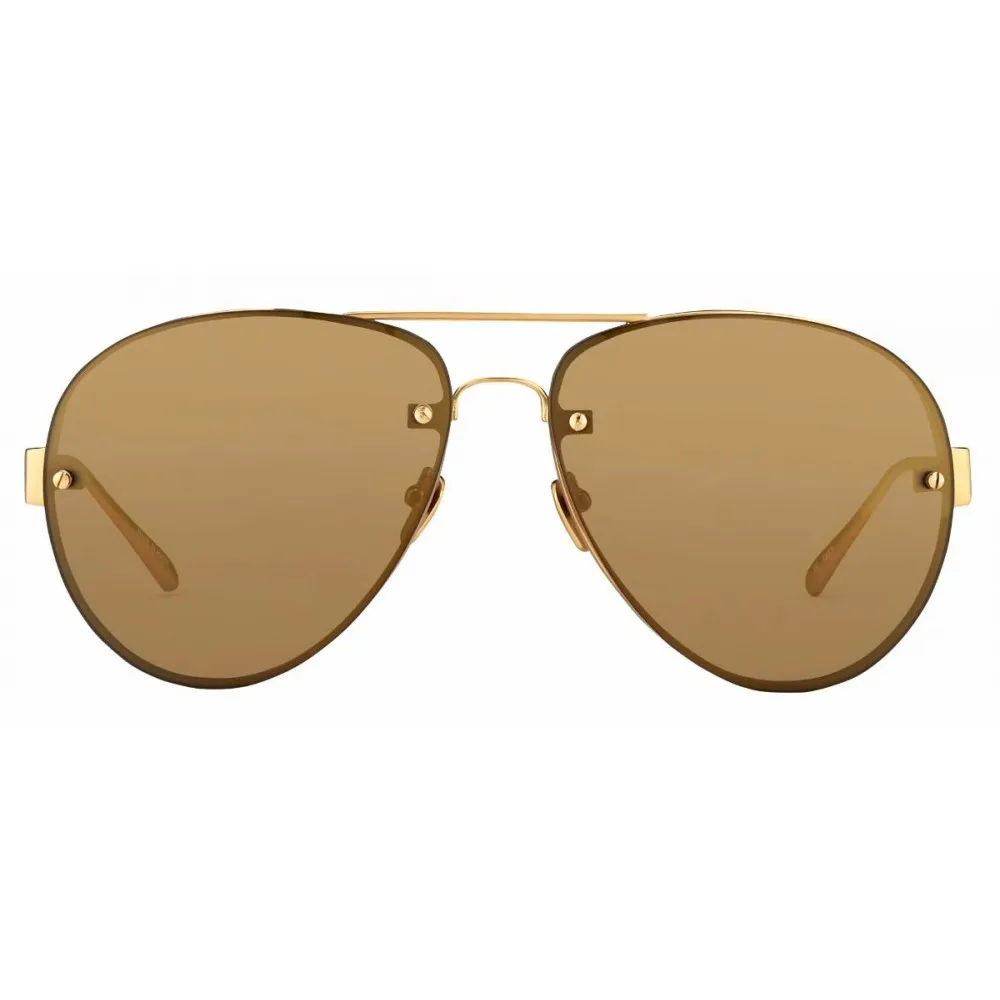 Linda Farrow - Occhiali da Sole Aviator 375 C8 - Oro Giallo - Linda Farrow Eyewear