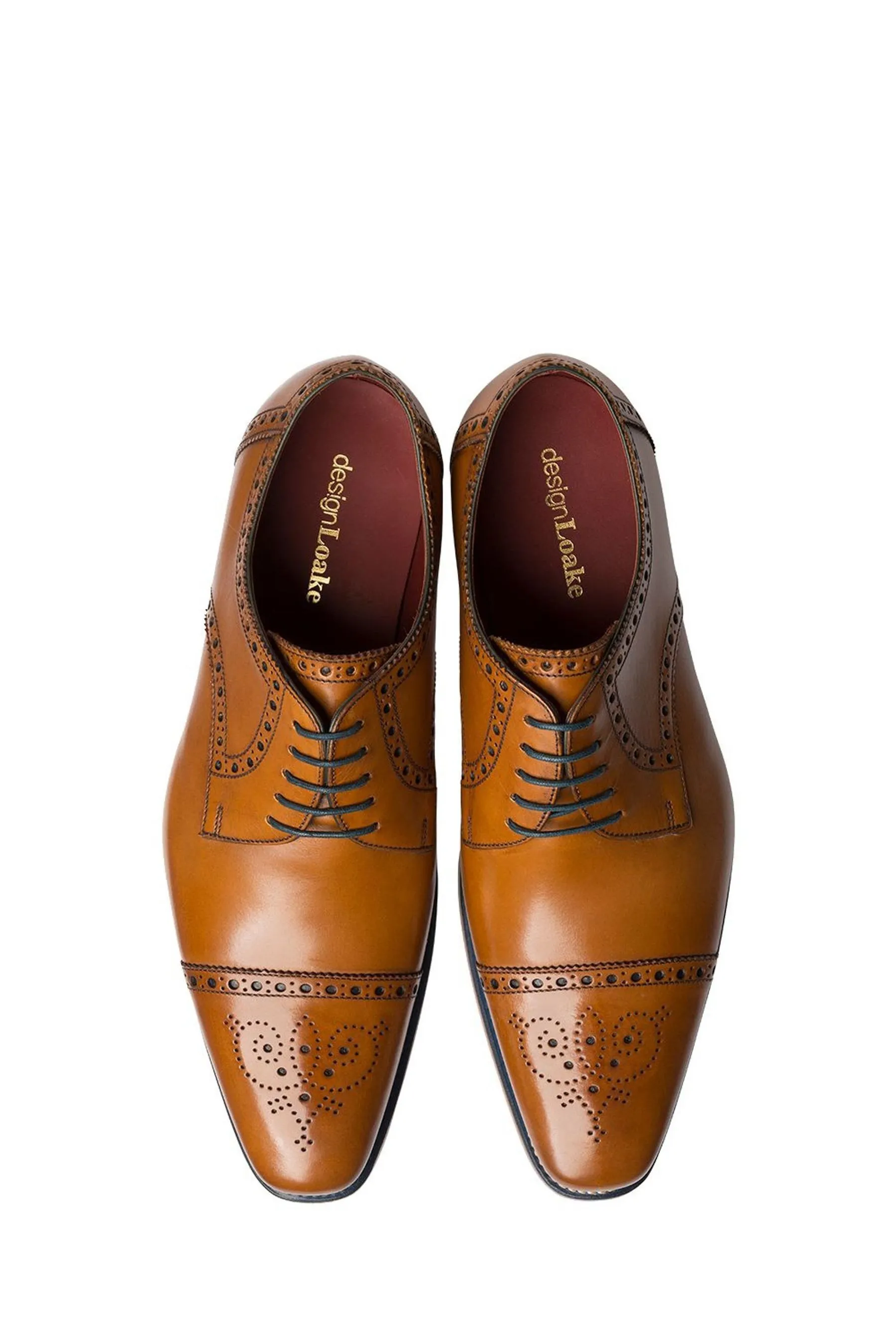 Loake - Foley - Scarpe semi brogue in pelle di vitello    