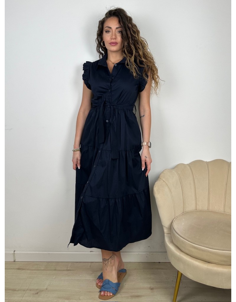 LONG DRESS CHEMISIER CARLA BLU