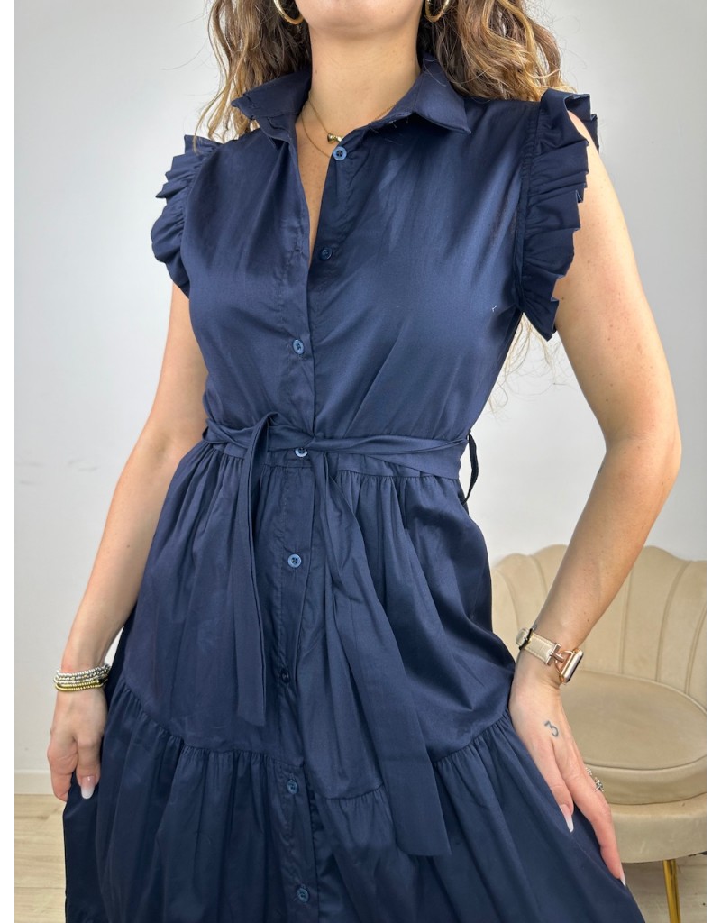 LONG DRESS CHEMISIER CARLA BLU