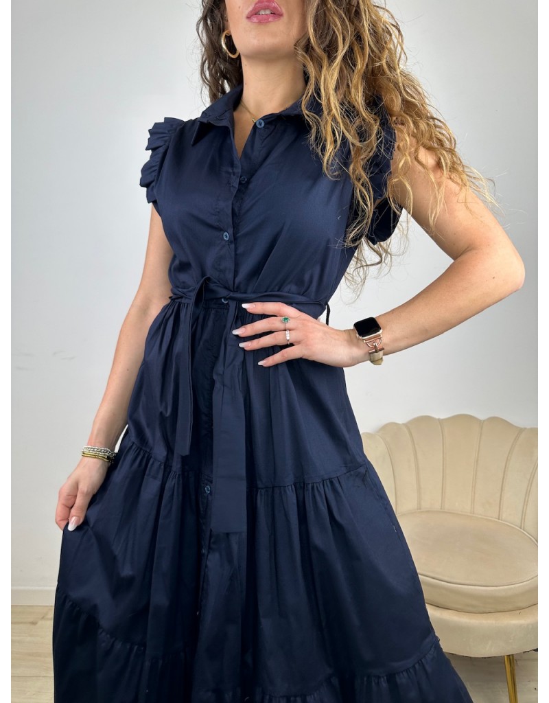 LONG DRESS CHEMISIER CARLA BLU