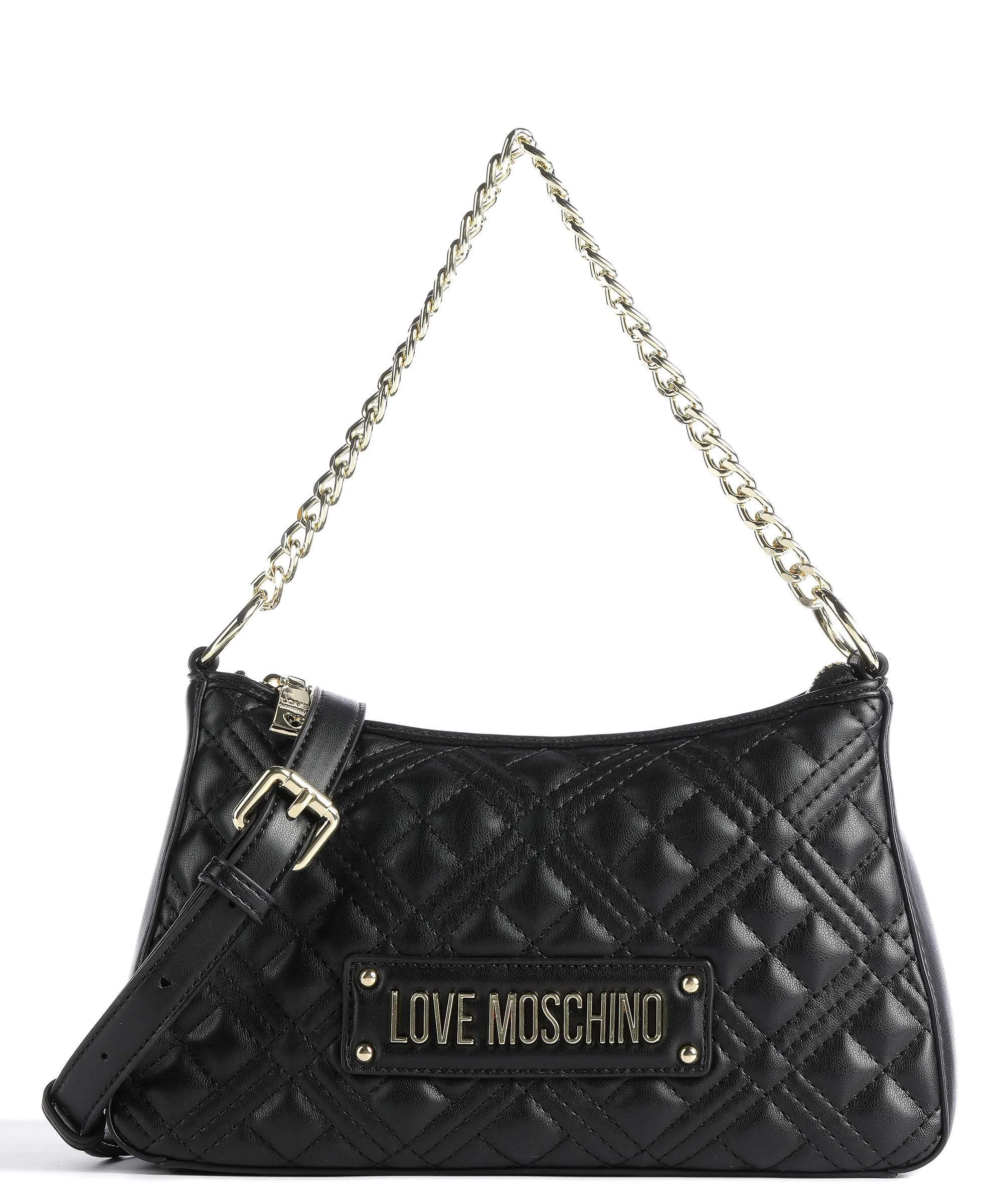  Love Moschino Quilted Borsa a spalla pelle sintetica nero  