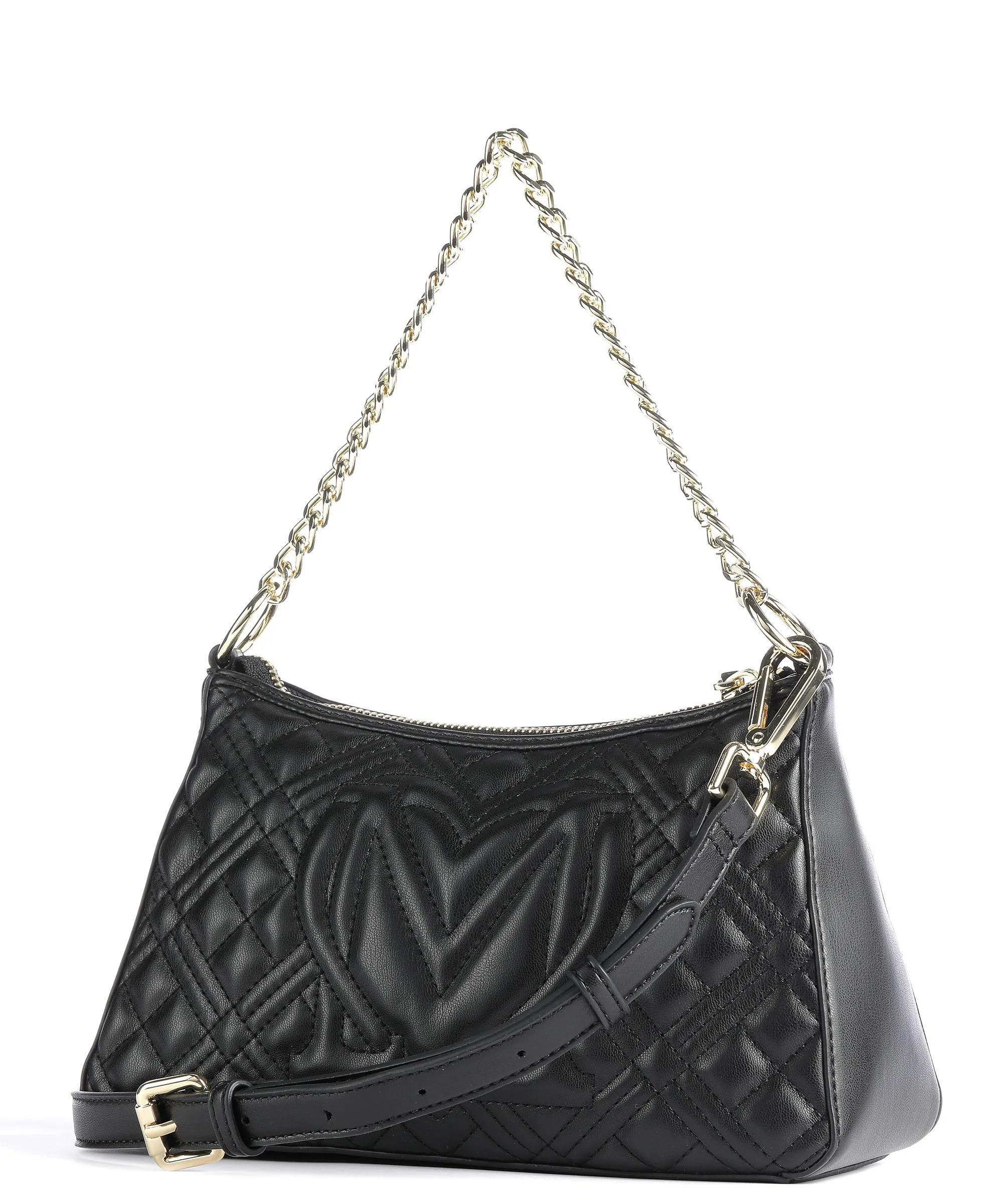  Love Moschino Quilted Borsa a spalla pelle sintetica nero  
