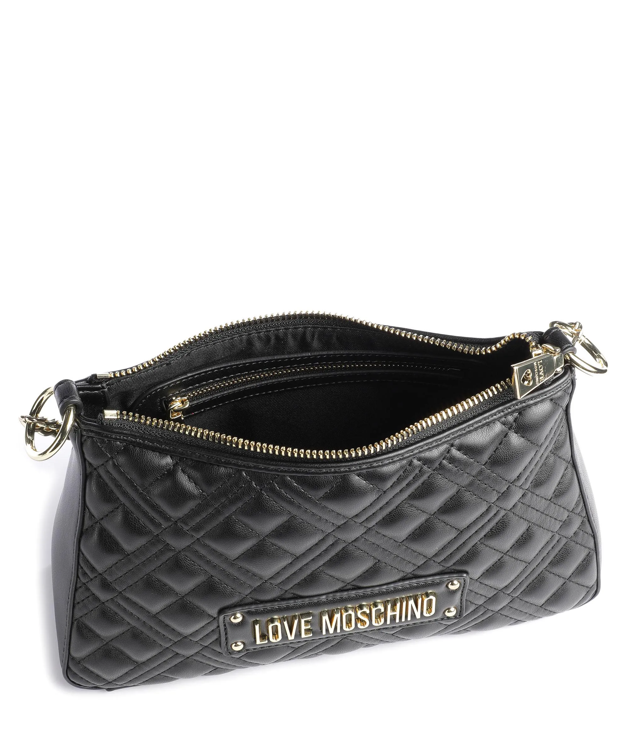  Love Moschino Quilted Borsa a spalla pelle sintetica nero  