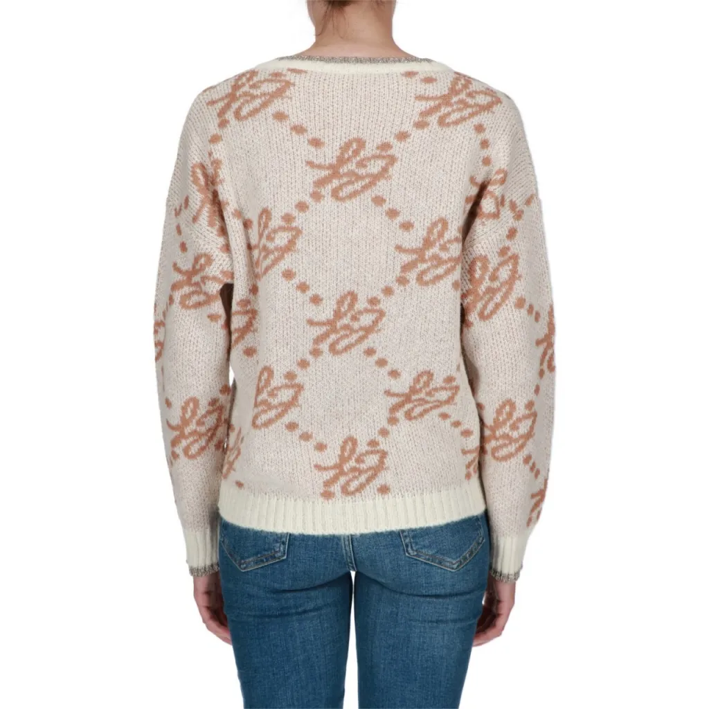 Maglia Liu Jo Jeans Donna Chiusa M/L Brand Lovers BIANCO LANA
