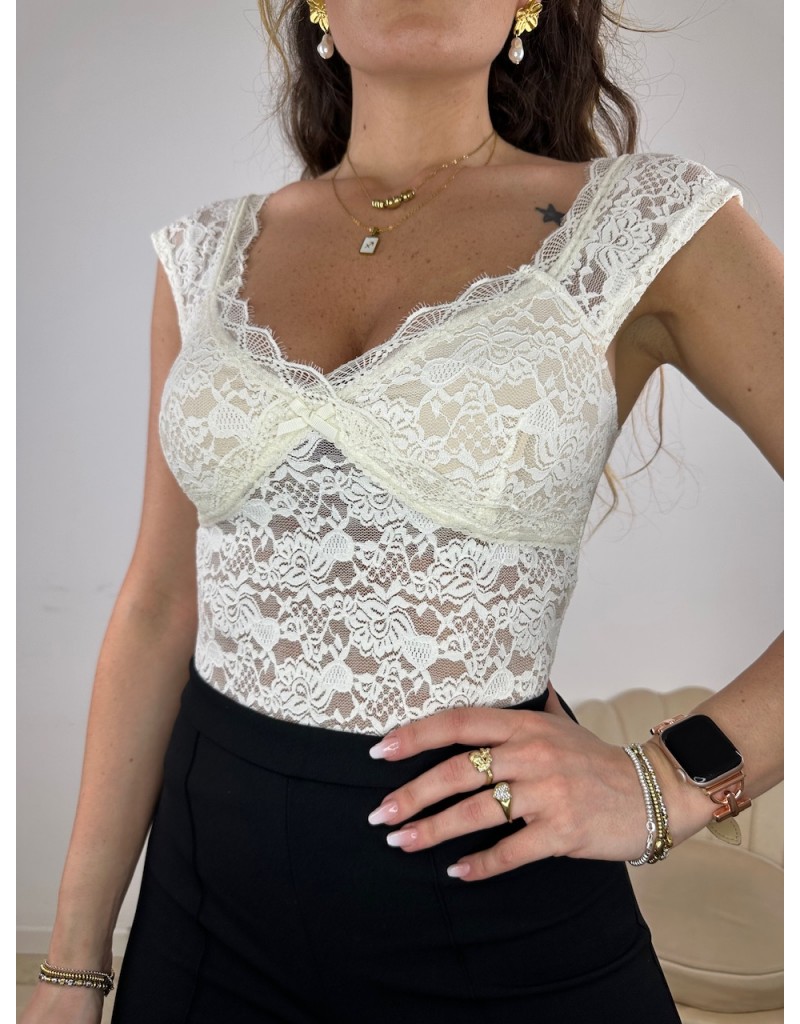 MAGLIA PIZZO SALEMY NUDE