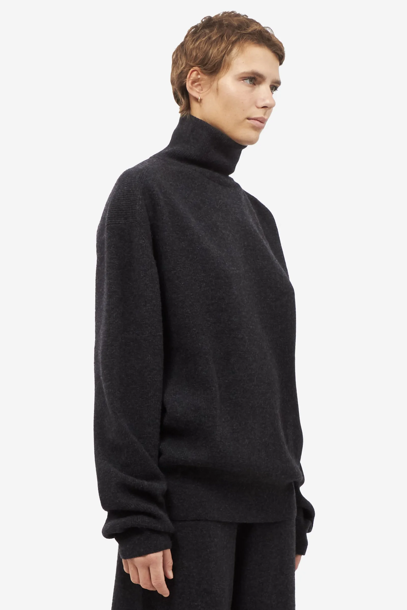 Maglia TURTLENECK JUMPER in lana grigia