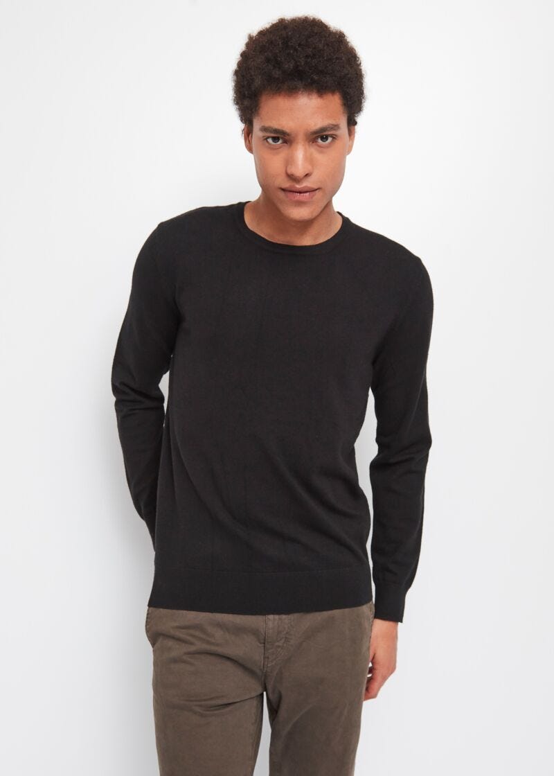 Maglione con bordi a coste