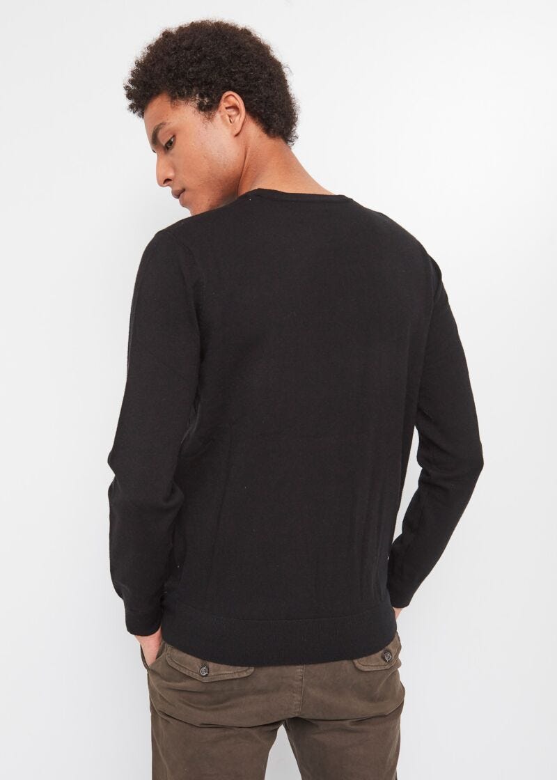 Maglione con bordi a coste