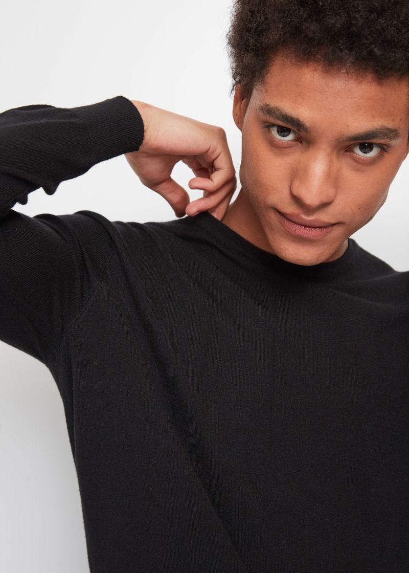 Maglione con bordi a coste