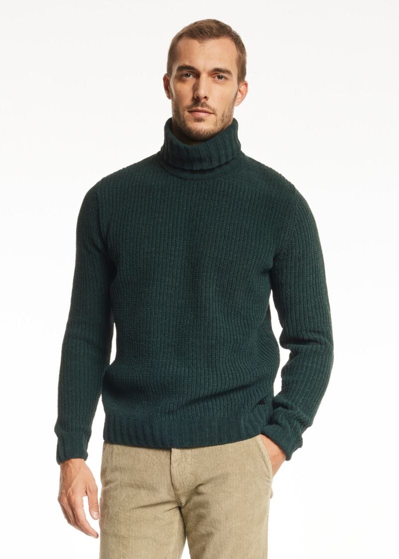 Maglione dolcevita in ciniglia
