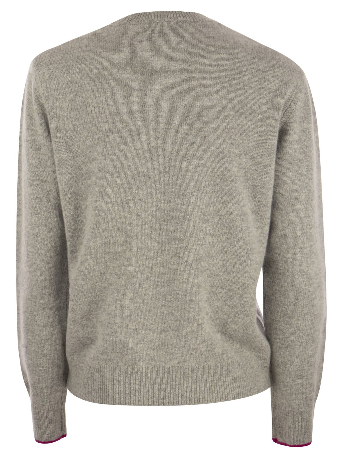 Maglione misto lana e cachemire con ricamo LA VEDO GRIGIA