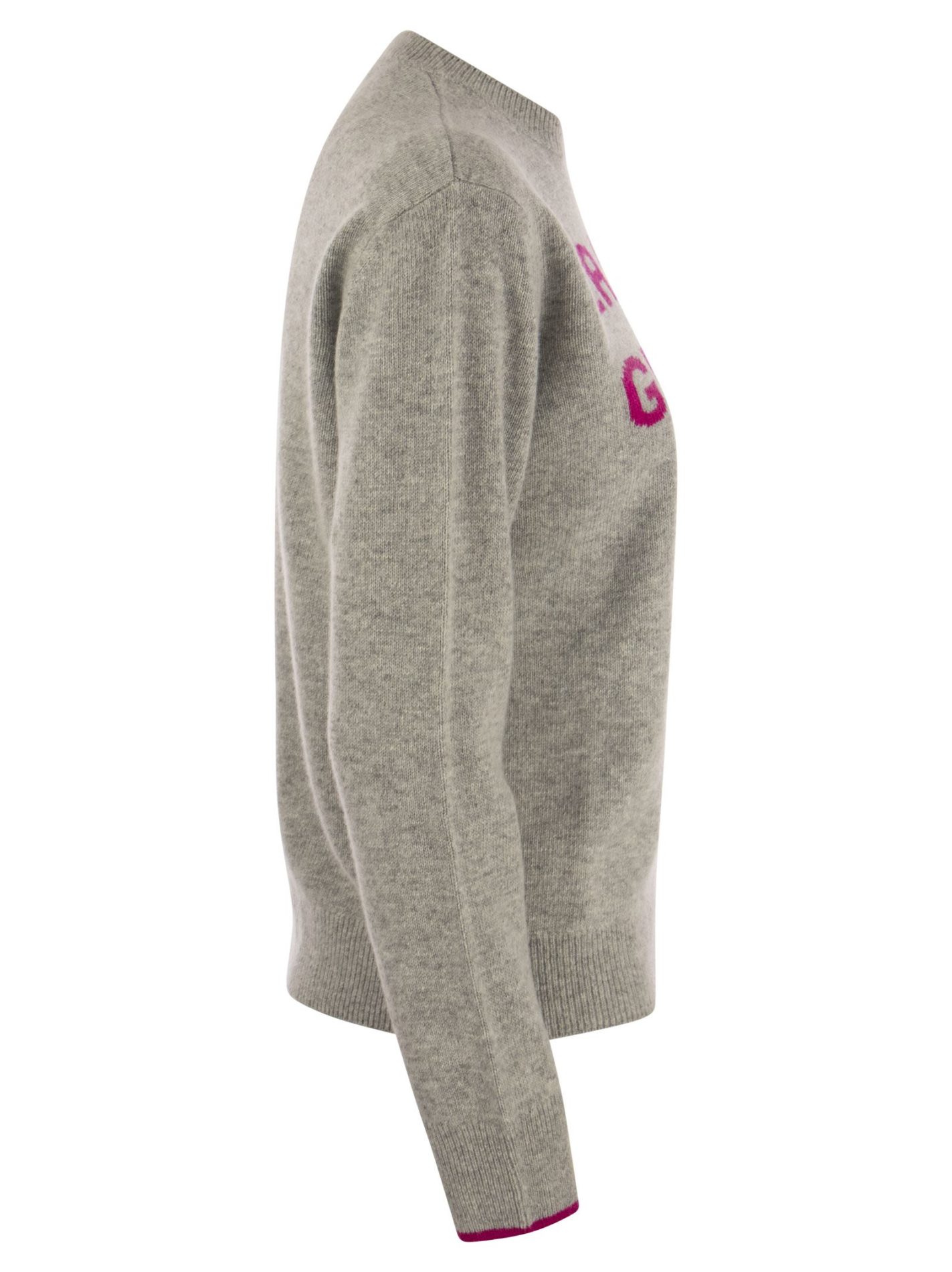 Maglione misto lana e cachemire con ricamo LA VEDO GRIGIA