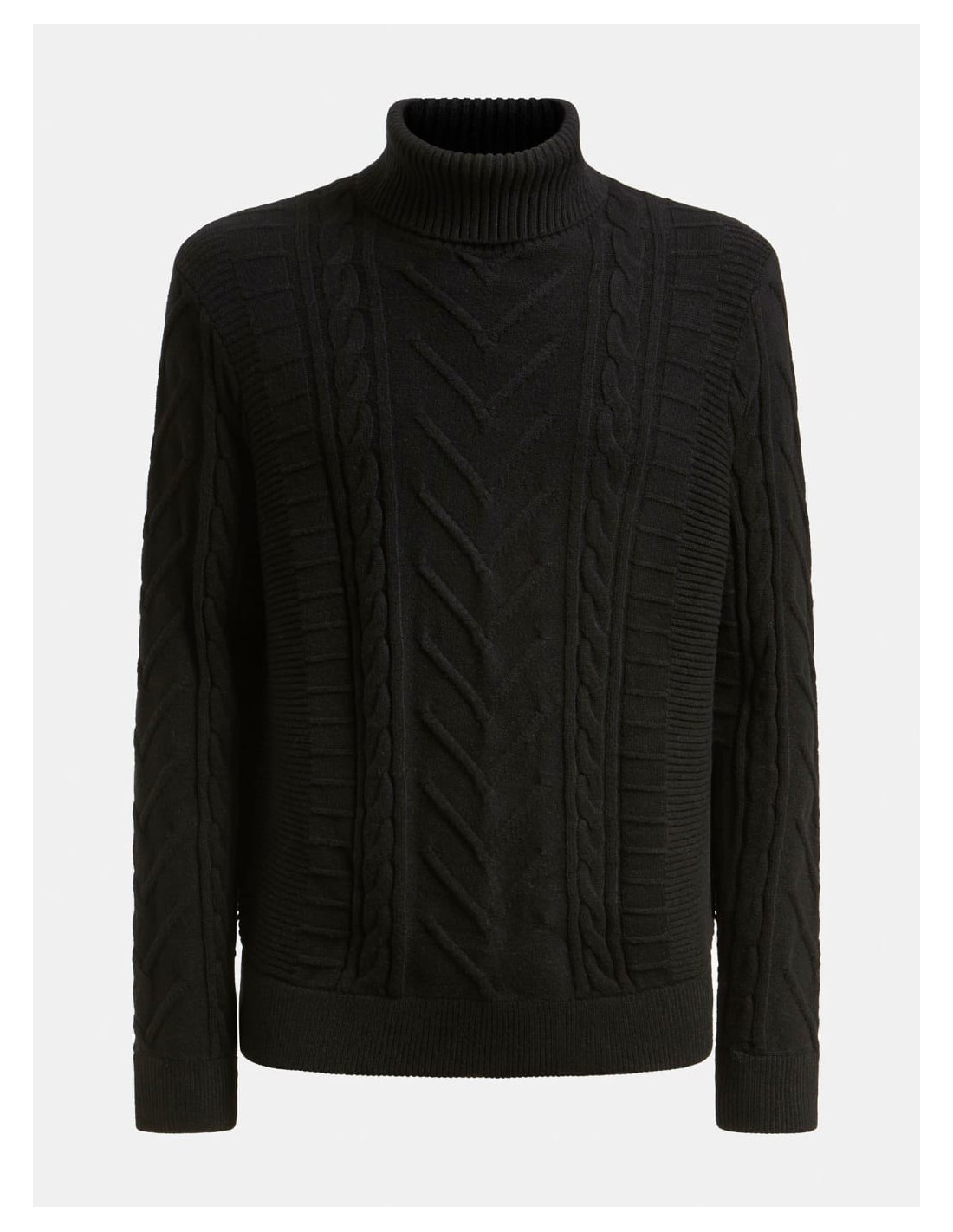 Maglione nero uomo Mixed Cable Guess
