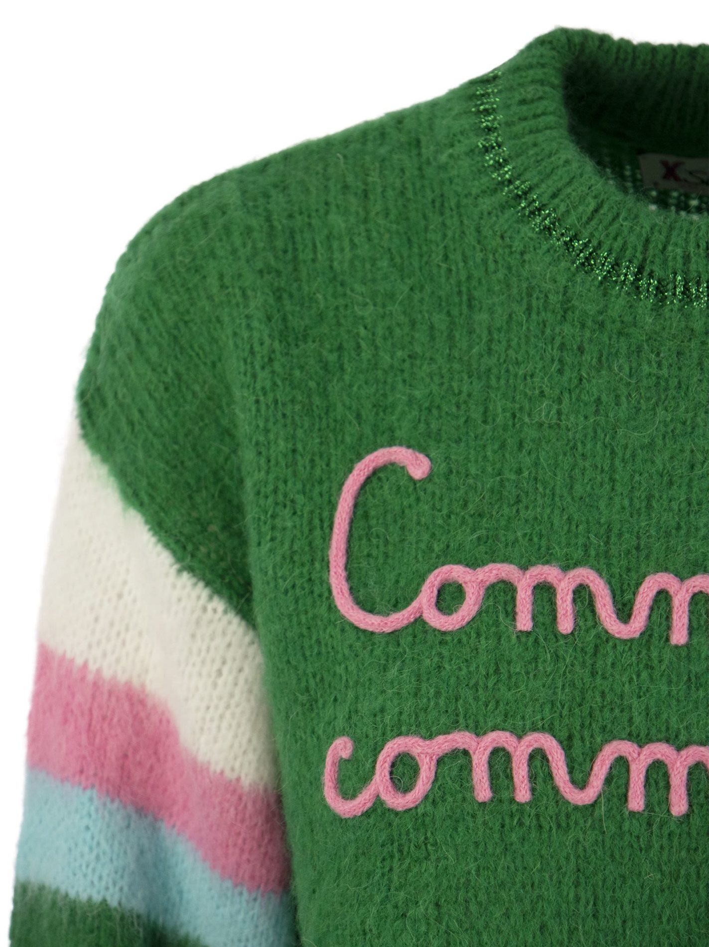 Maglione spazzolato a girocollo con scritte