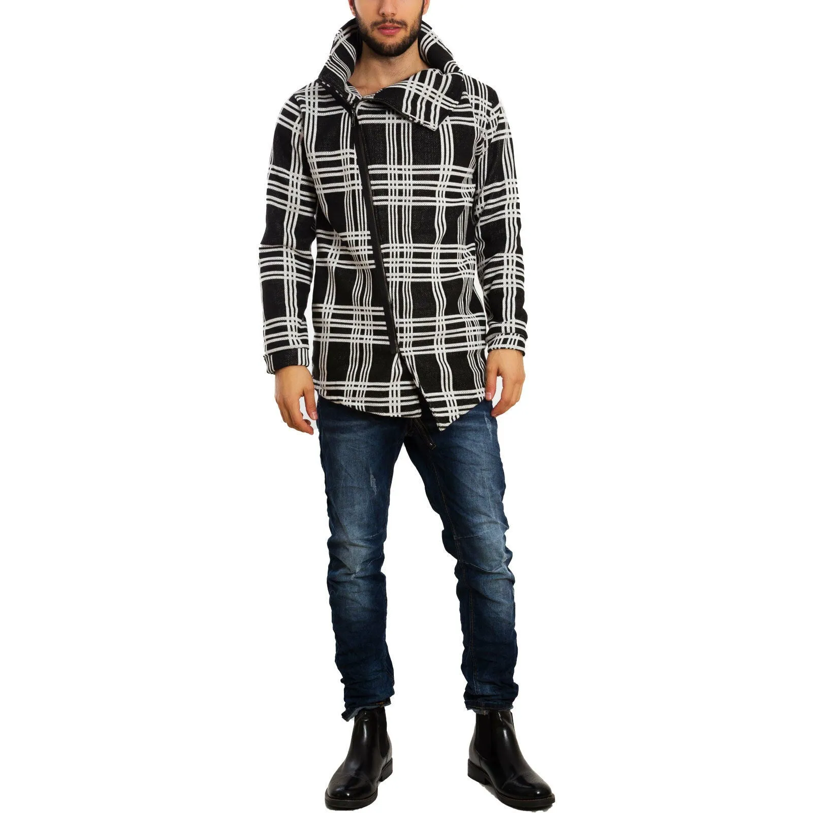 Maglione uomo cardigan asimmetrico A8121