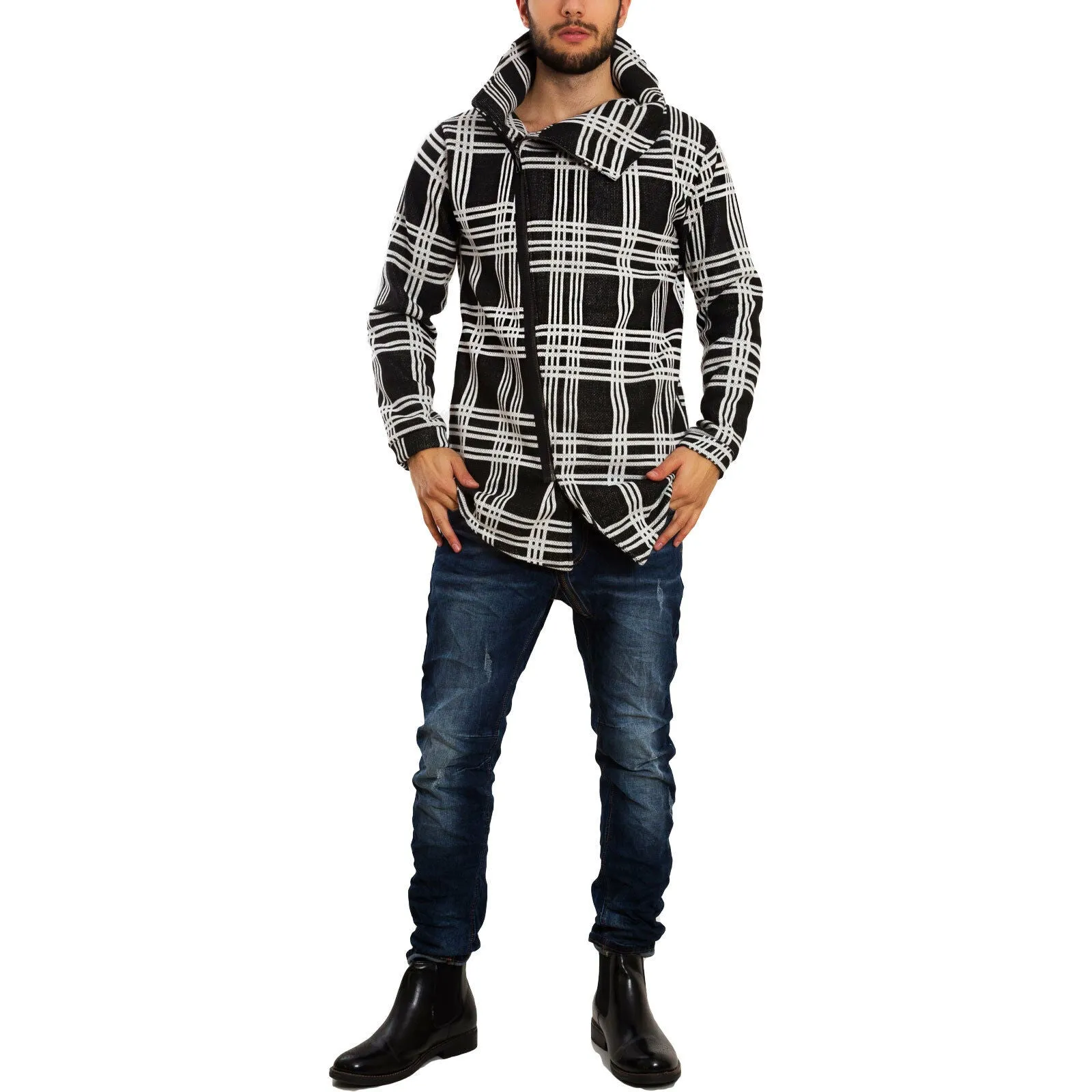 Maglione uomo cardigan asimmetrico A8121