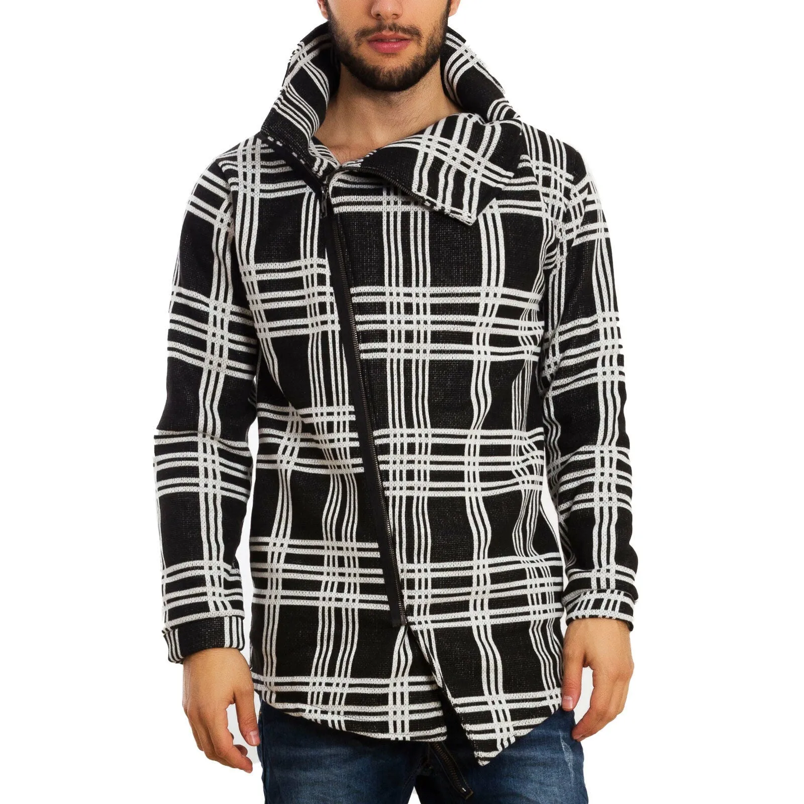 Maglione uomo cardigan asimmetrico A8121