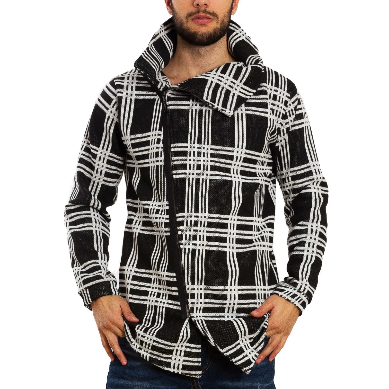 Maglione uomo cardigan asimmetrico A8121
