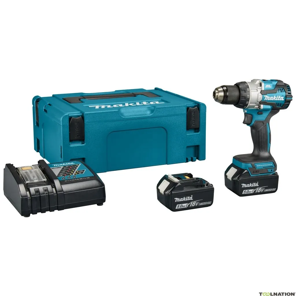 Makita DHP489RTJ Trapano a percussione 18V 5,0Ah Li-Ion in Mbox