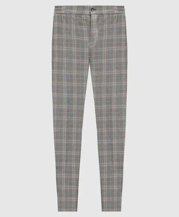 Marco Pescarolo Pantalone Chiaiam in cashmere check beige CHIAIAM4844