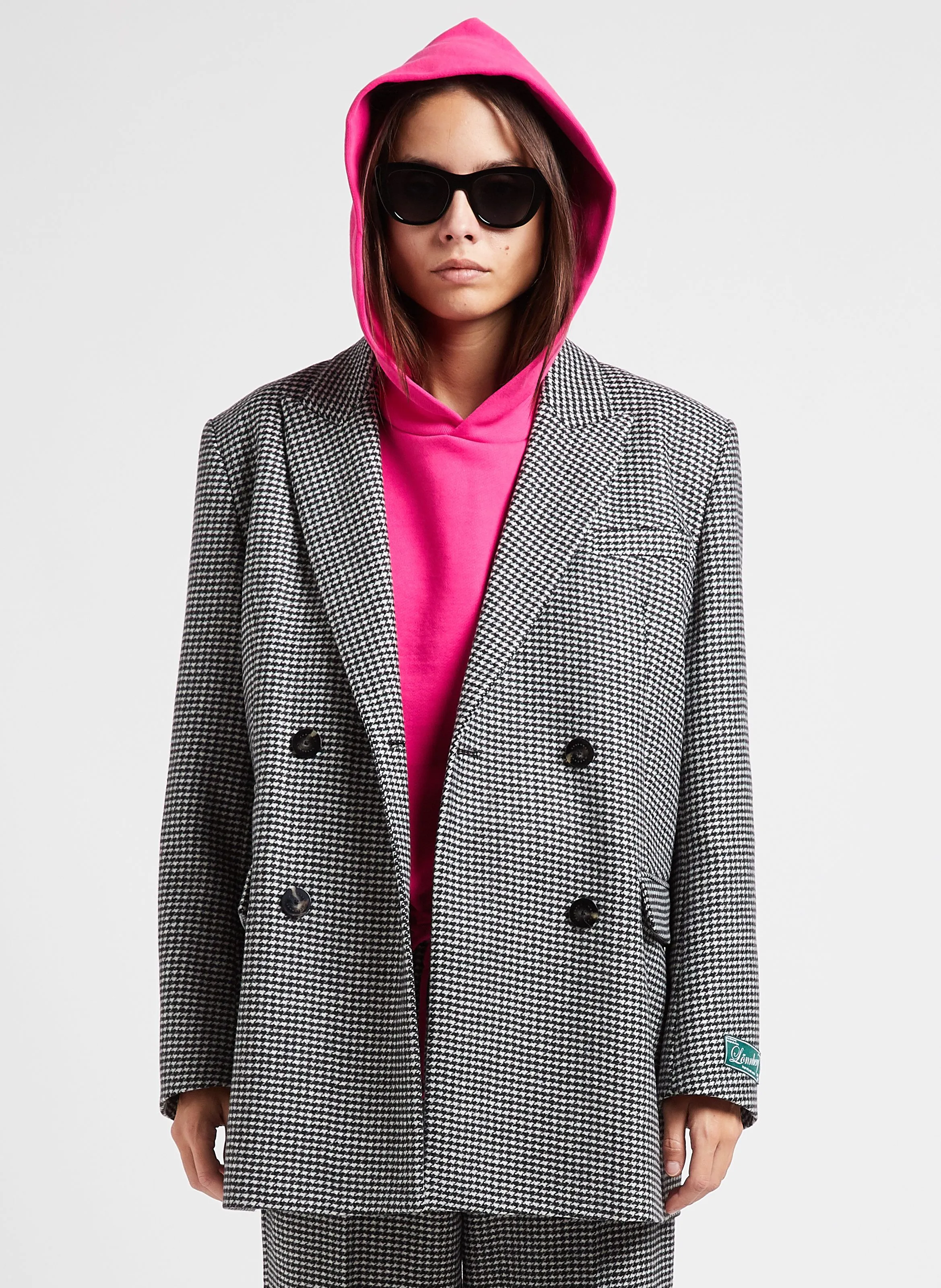  MARGAUX LONNBERG   WILBY - Giacca tailleur oversize in misto lana stampata | Grigio