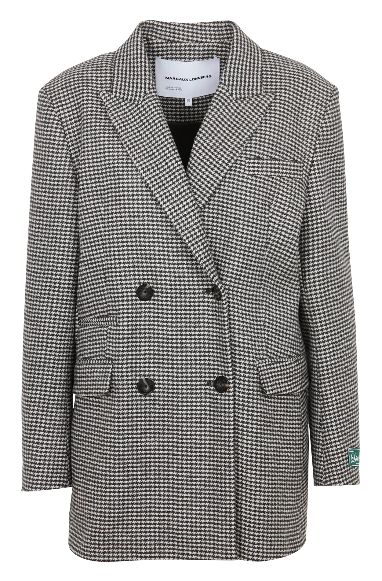  MARGAUX LONNBERG   WILBY - Giacca tailleur oversize in misto lana stampata | Grigio