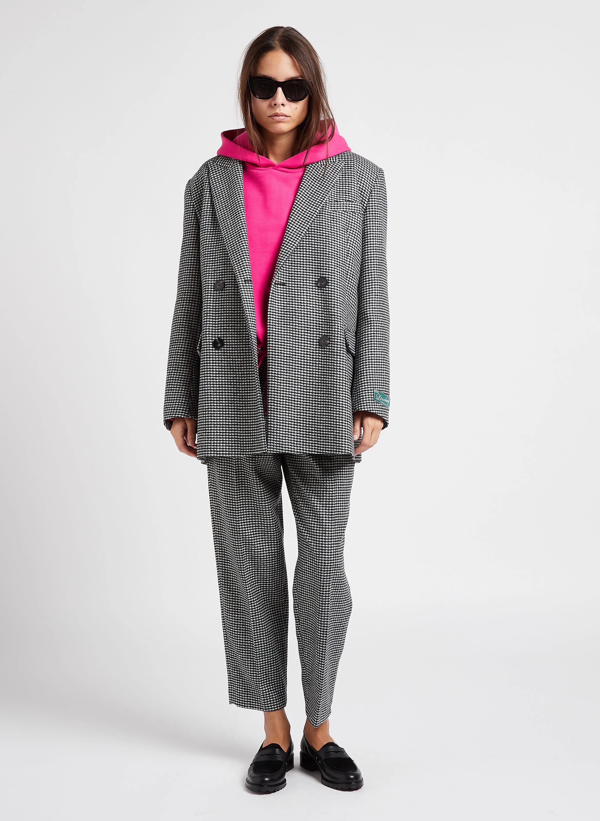  MARGAUX LONNBERG   WILBY - Giacca tailleur oversize in misto lana stampata | Grigio