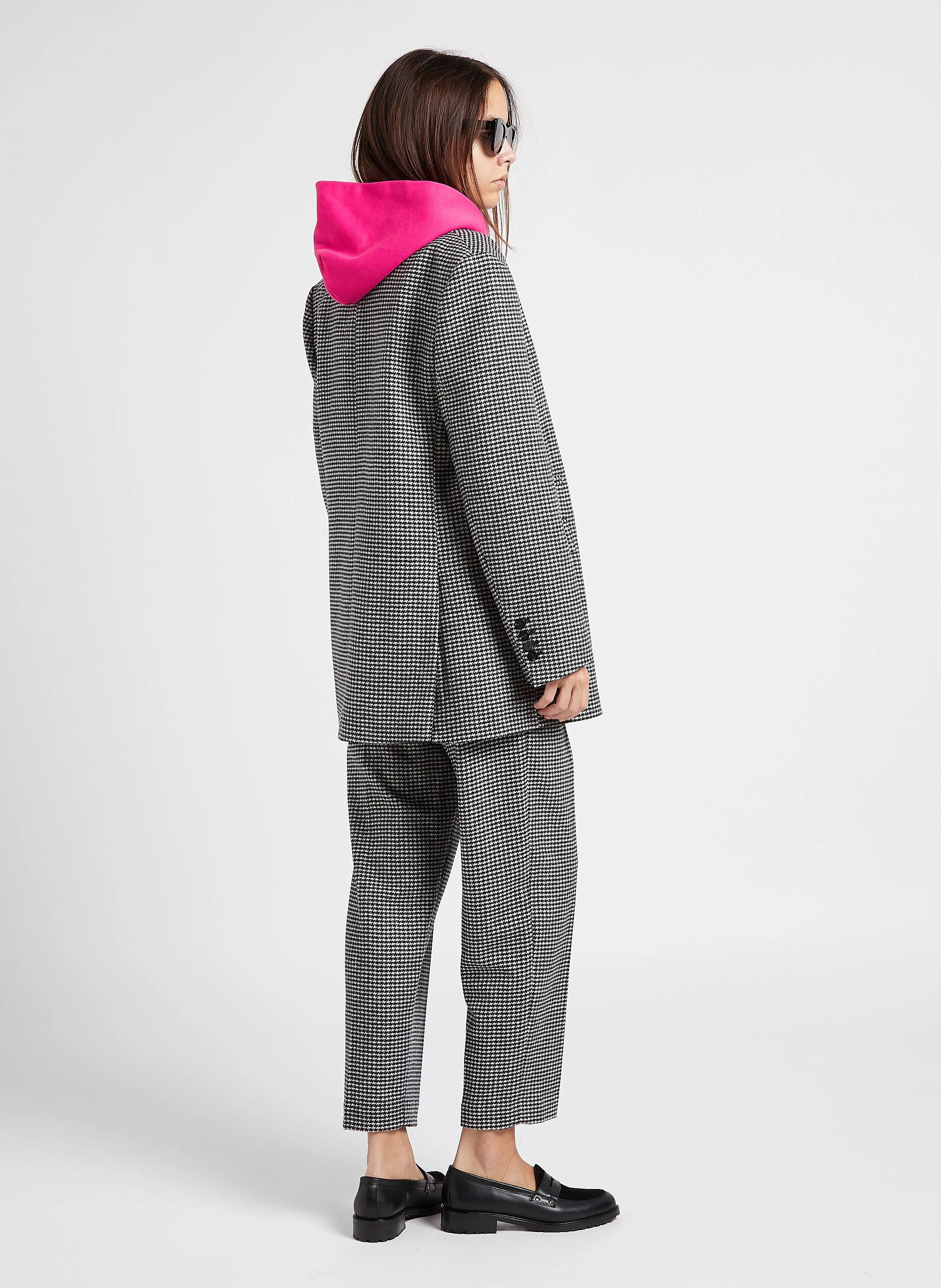  MARGAUX LONNBERG   WILBY - Giacca tailleur oversize in misto lana stampata | Grigio