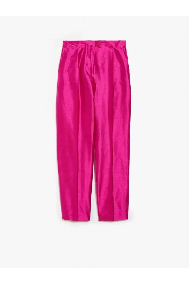 Max Mara Valanga Pantalone dritto in shantung di seta