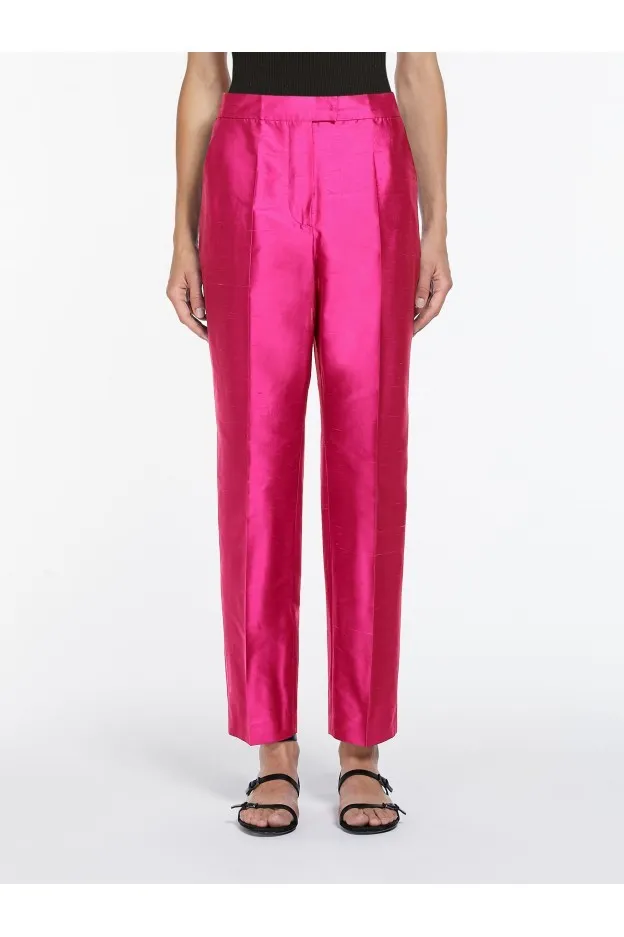 Max Mara Valanga Pantalone dritto in shantung di seta