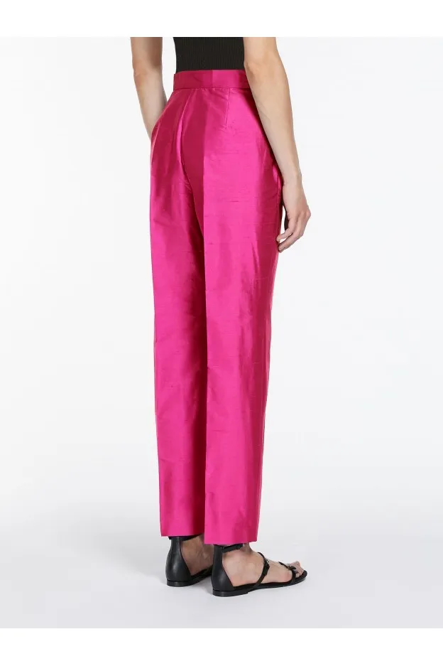 Max Mara Valanga Pantalone dritto in shantung di seta