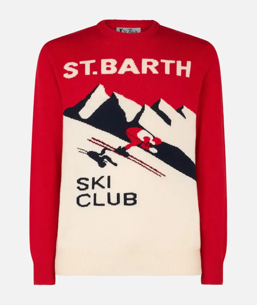 MC2 SAINT BARTH UOMO--Maglia girocollo jacquard cartolina St. Barth Ski Club