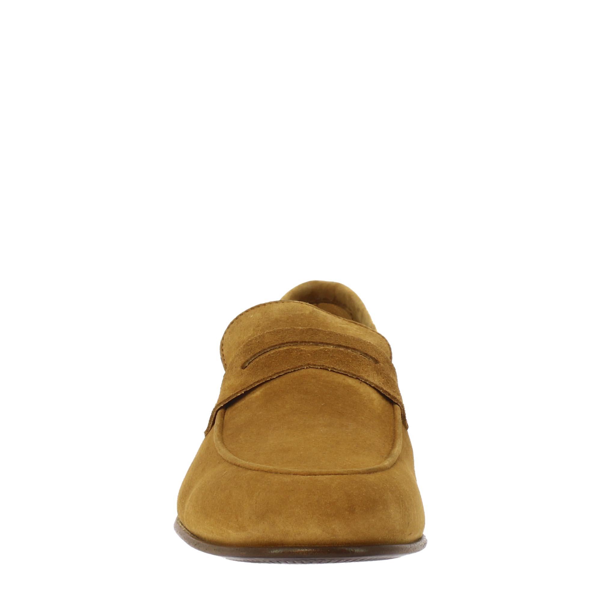 Mocassini slip-on da uomo fatti a mano in pelle di camoscio marrone