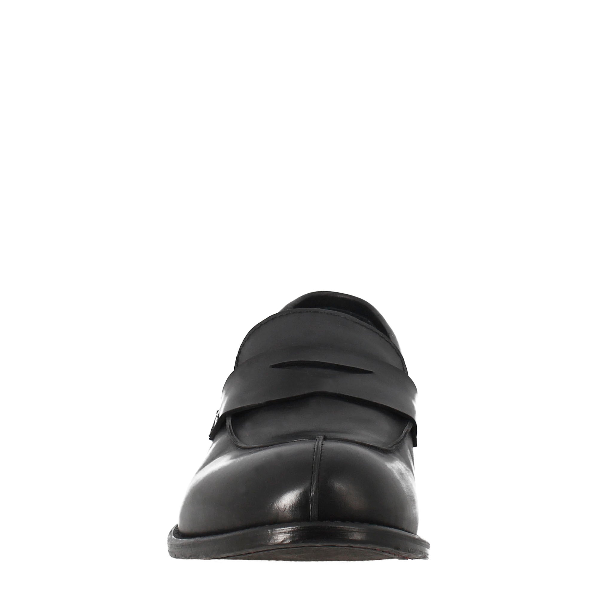 Mocassino nero vintage elegante da uomo in pelle liscia