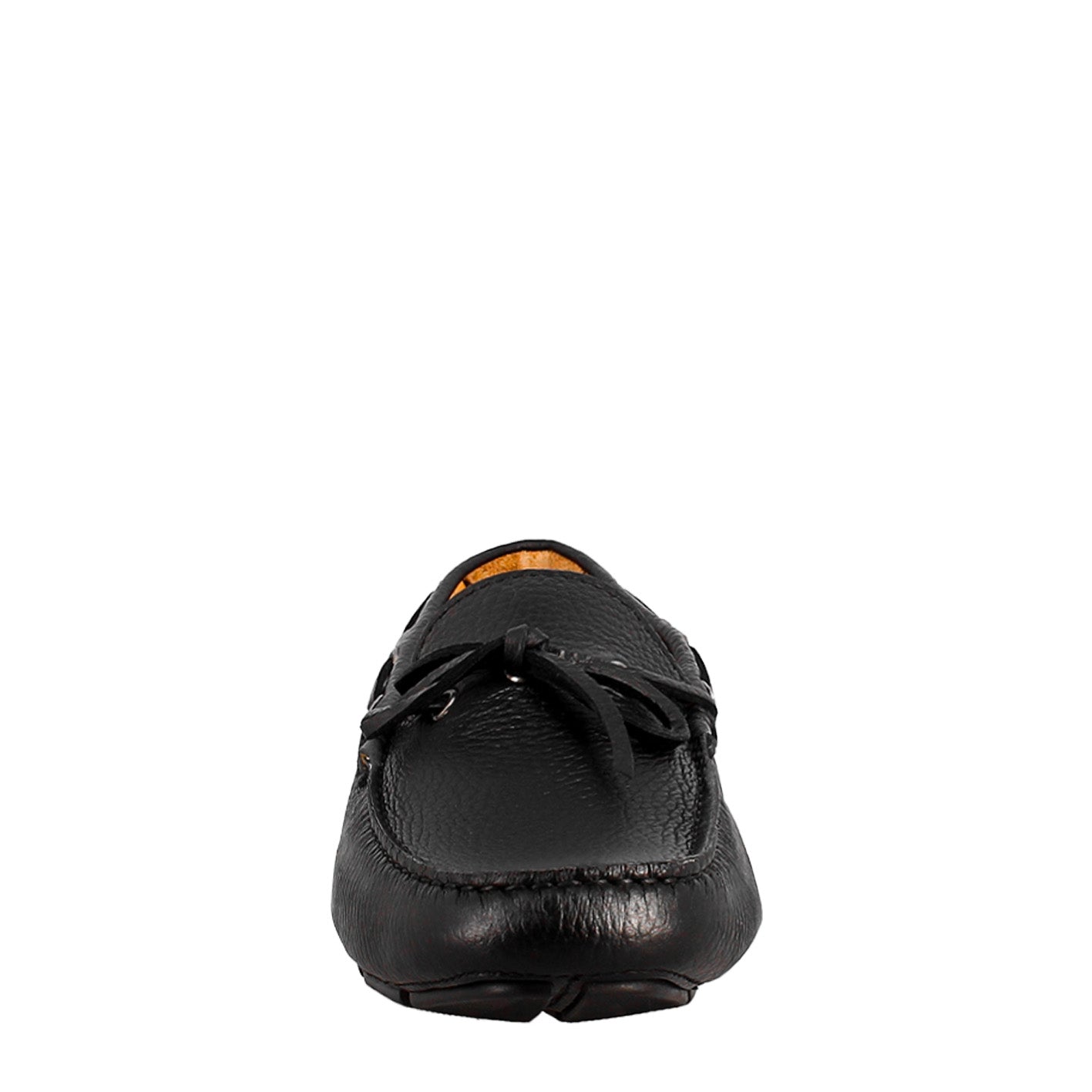 Mocassino tubolare con lacci da uomo in pelle color nero