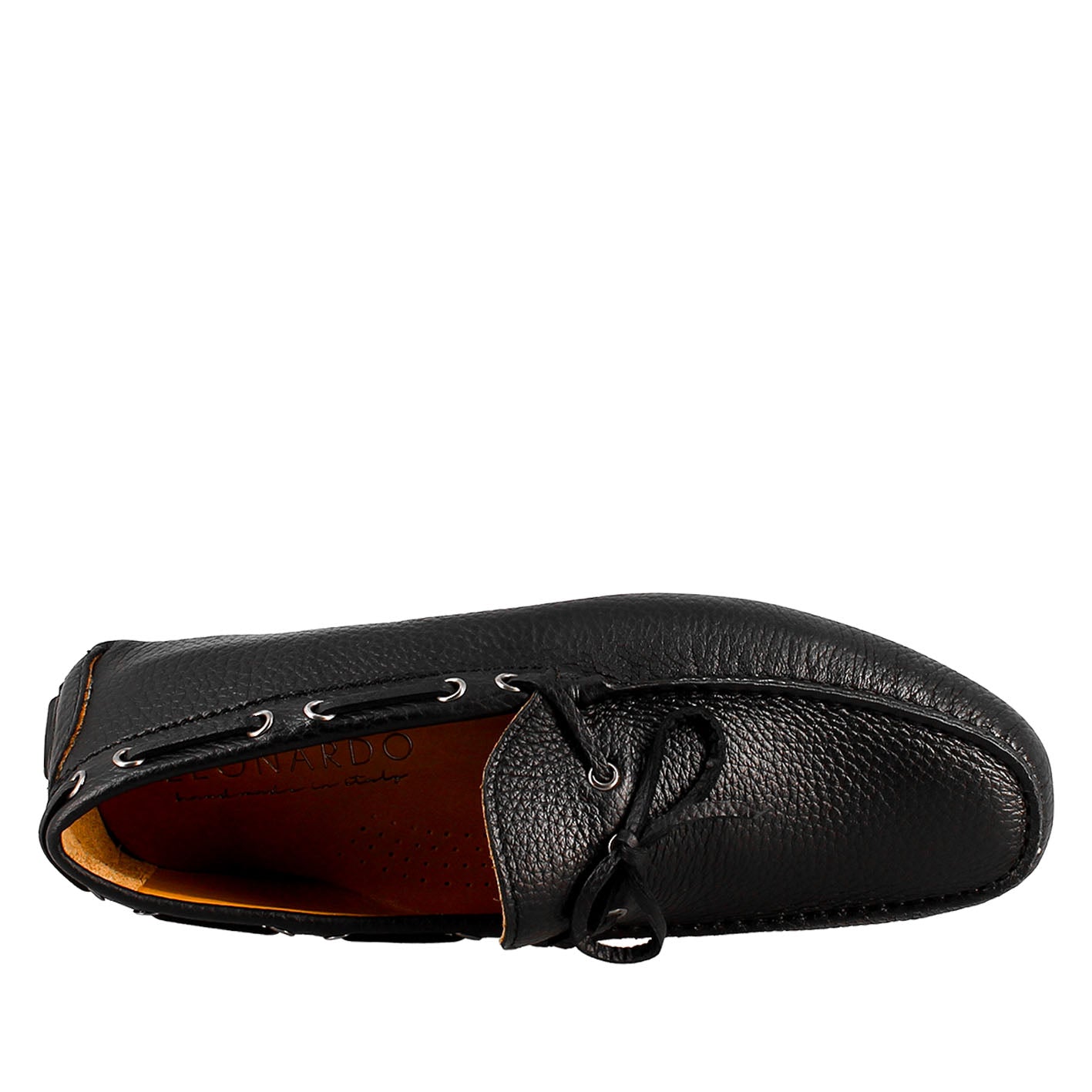 Mocassino tubolare con lacci da uomo in pelle color nero