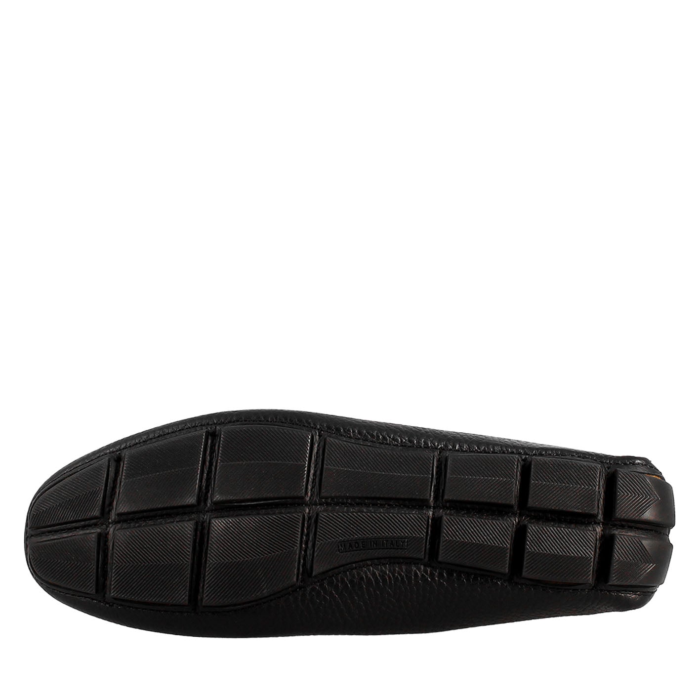 Mocassino tubolare con lacci da uomo in pelle color nero