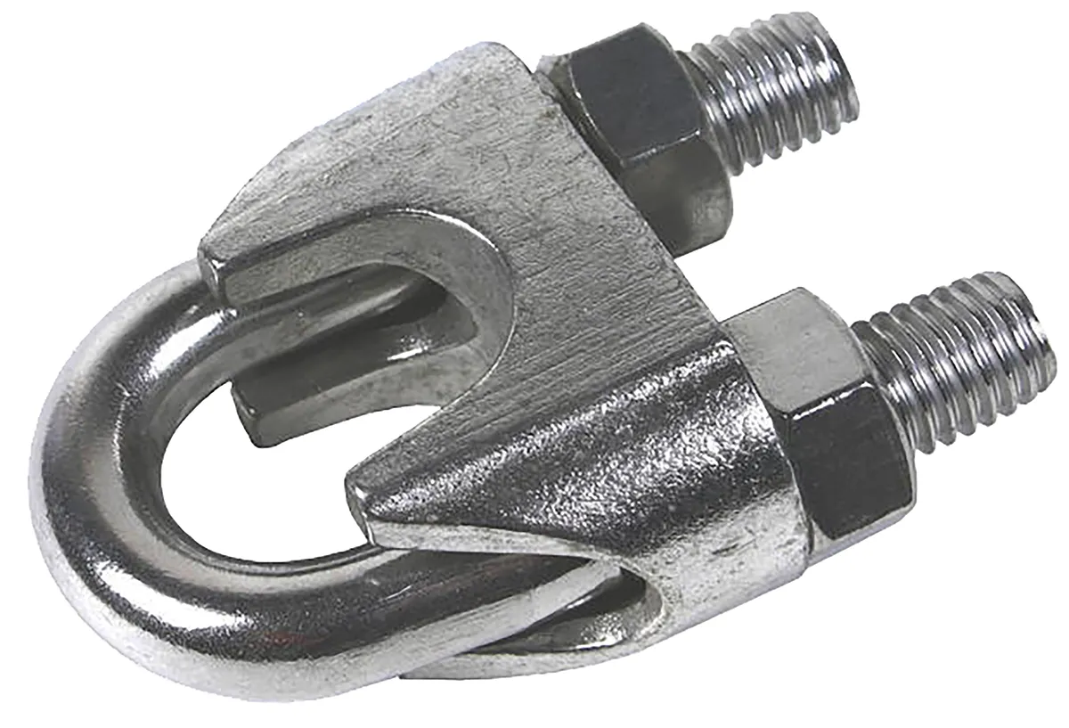Morsetto per cavo in acciaio RS PRO Acciaio inox, AISI 304 (bullone a U), AISI 316 (base)