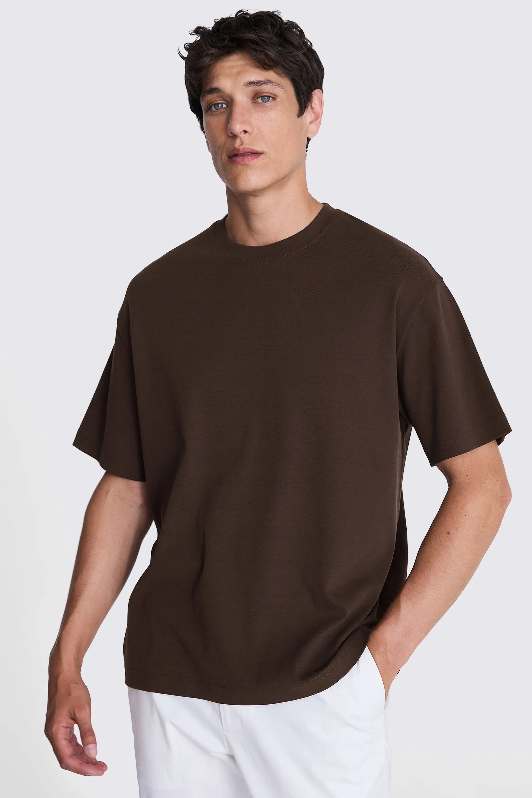 MOSS Maglietta girocollo in 100% cotone pesante    