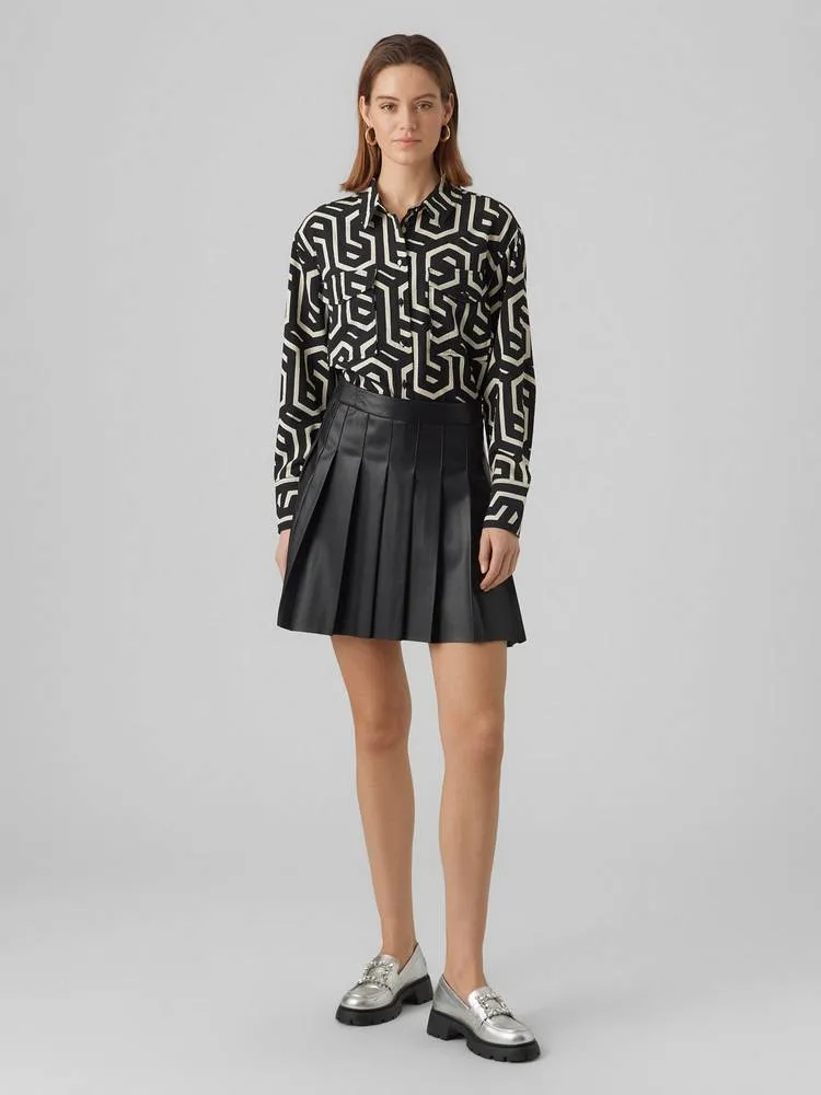 Naomi Short Coated Skirt - Gonna a Pieghe