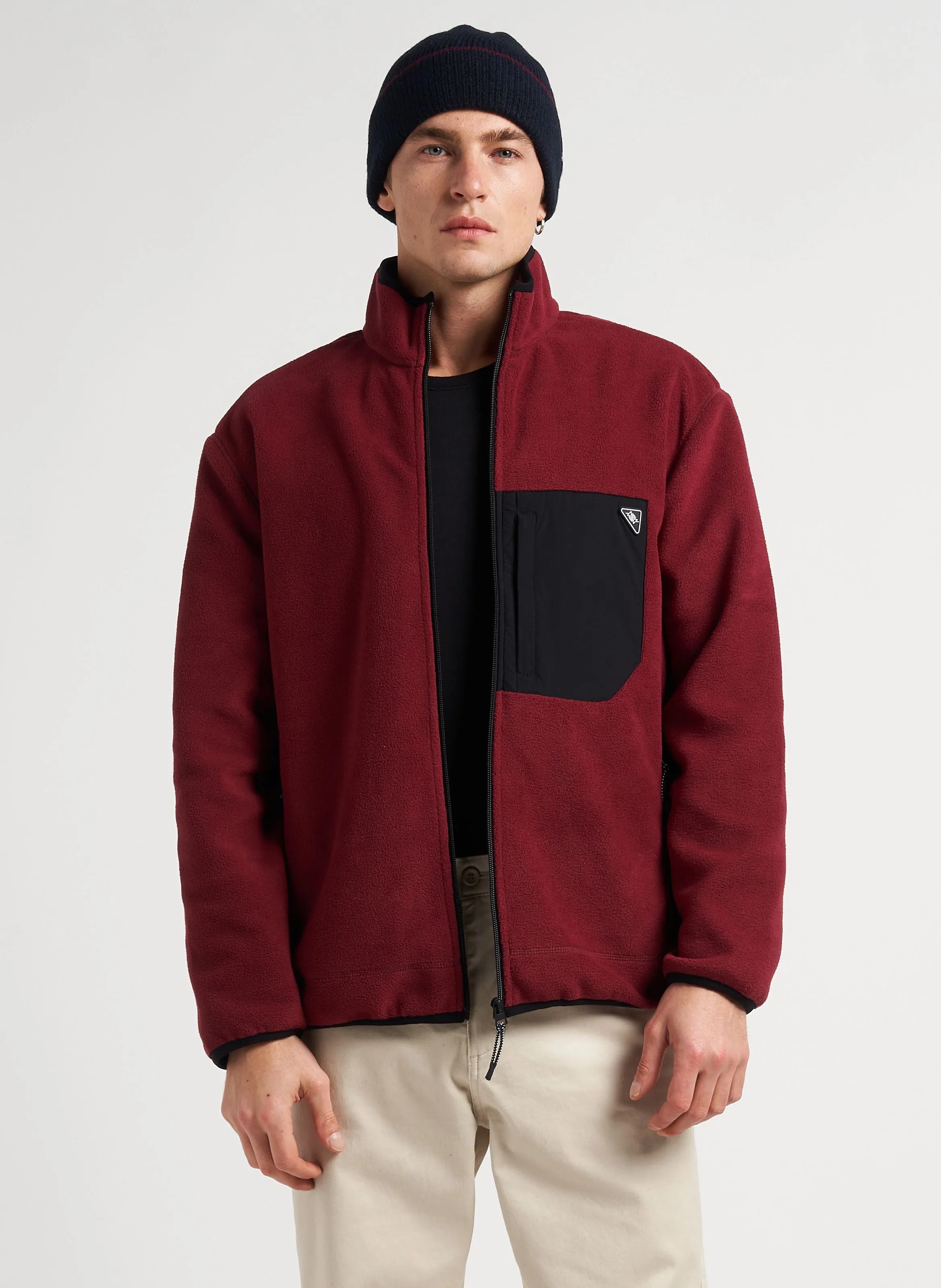  NEW MAN   ASPIN - Giacca in pile dritta a collo alto | Rosso