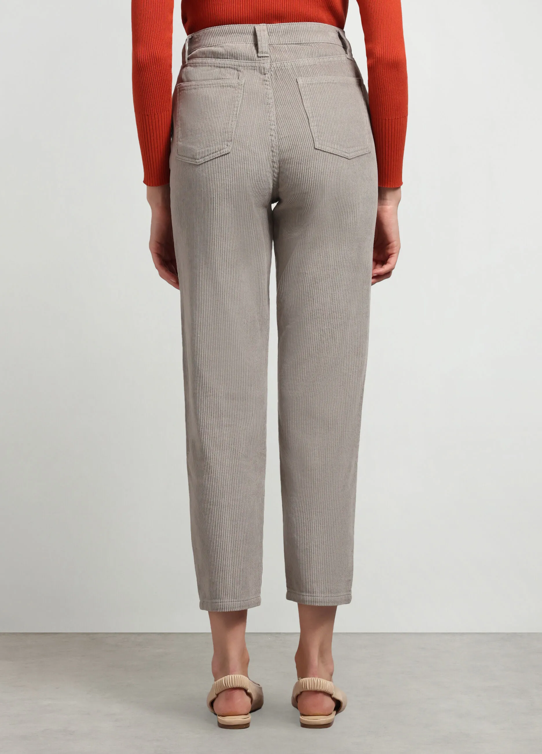 NICE & CHIC  Pantaloni in costina di puro cotone donna