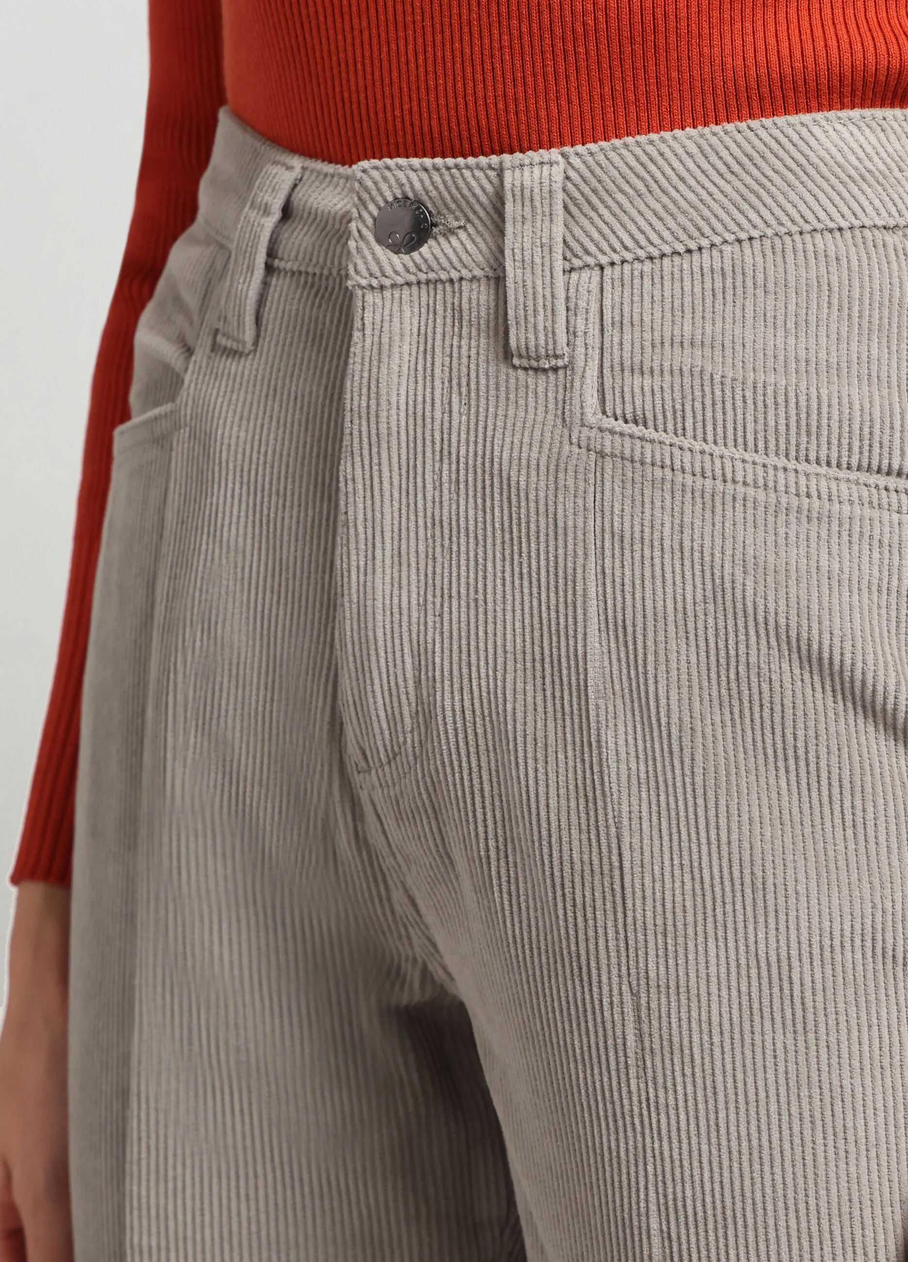 NICE & CHIC  Pantaloni in costina di puro cotone donna