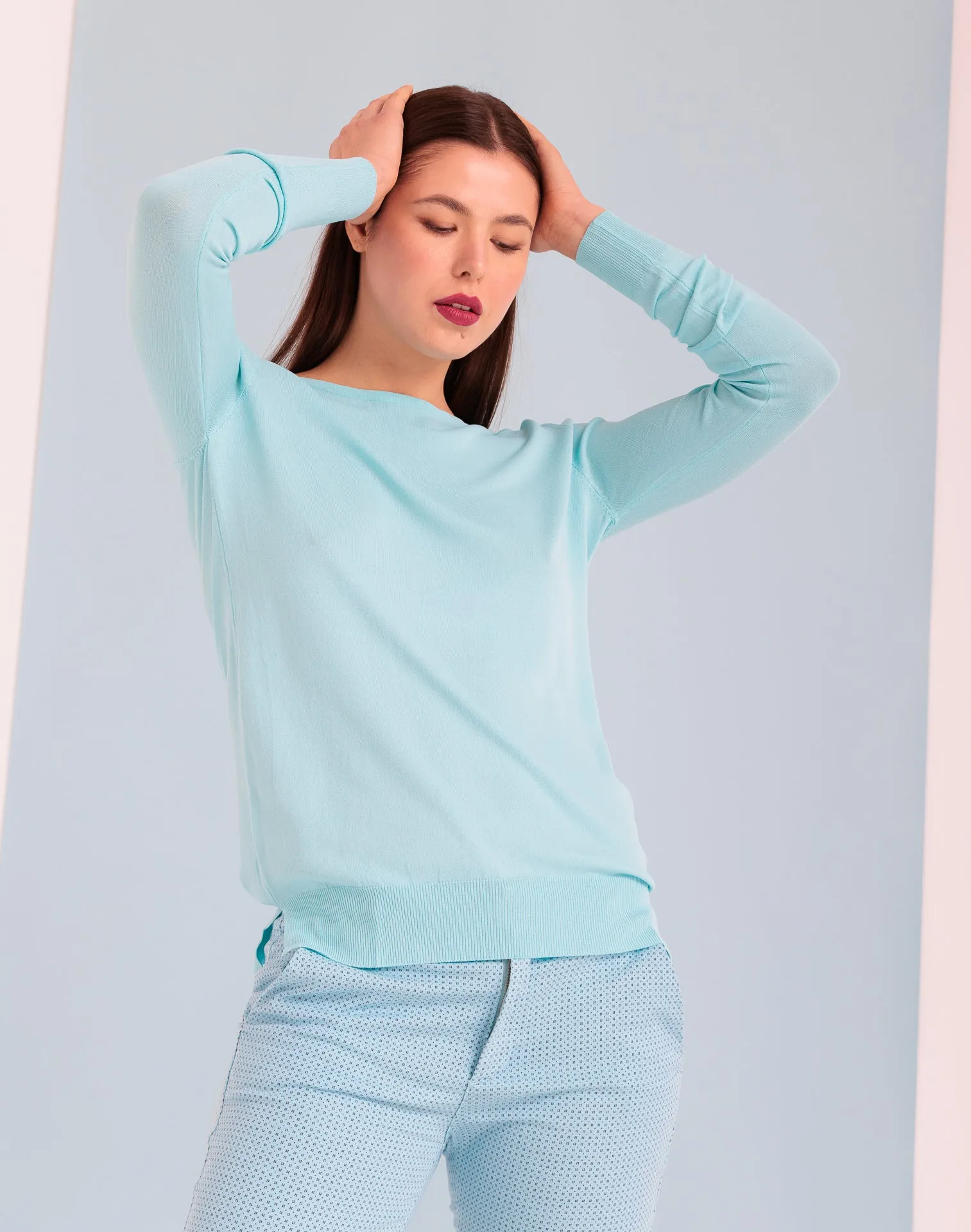 Norma Summer Edition - Maglia in filato scollo tondo e spacchetti laterali