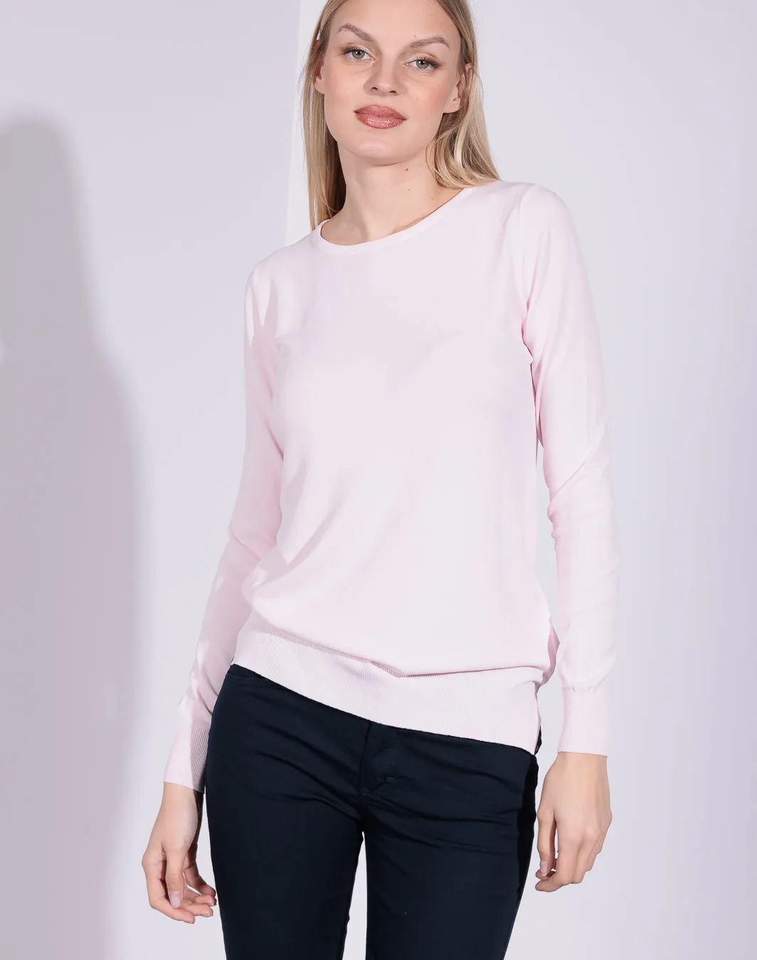 Norma Summer Edition - Maglia in filato scollo tondo e spacchetti laterali