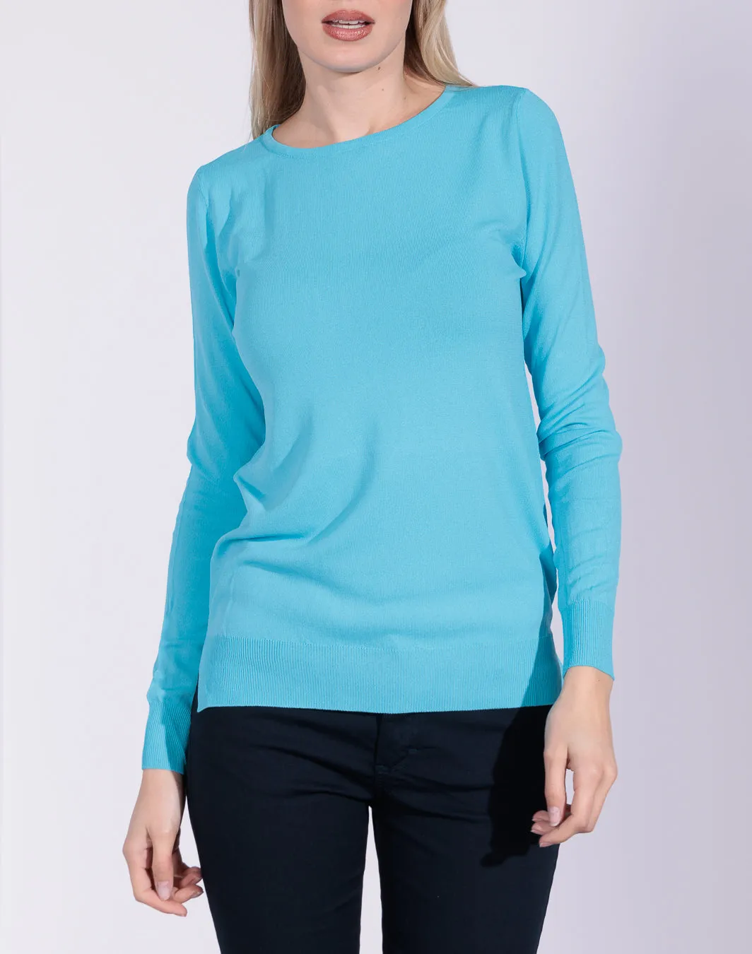 Norma Summer Edition - Maglia in filato scollo tondo e spacchetti laterali