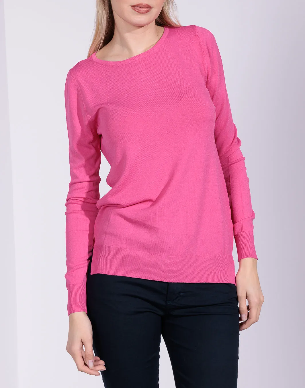Norma Summer Edition - Maglia in filato scollo tondo e spacchetti laterali