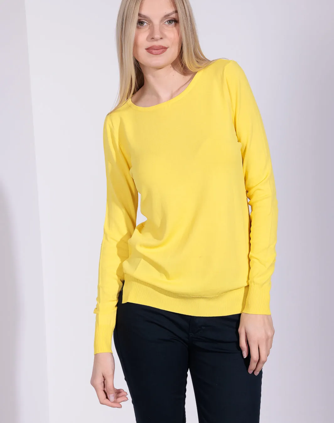 Norma Summer Edition - Maglia in filato scollo tondo e spacchetti laterali